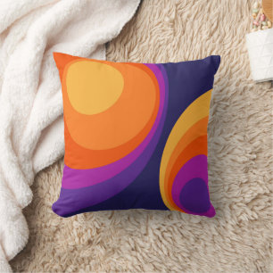 Colourful retro circles design  cushion