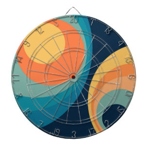 Colourful retro circles design dartboard