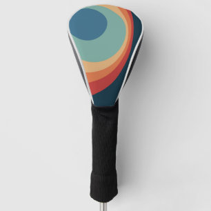 Colourful retro circles design golf head cover