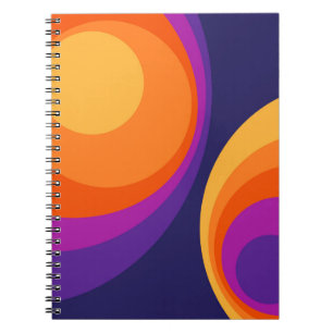 Colourful retro circles design notebook