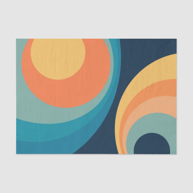 Colourful retro circles design tissue paper (Front)
