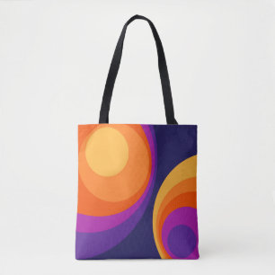 Colourful retro circles design  tote bag
