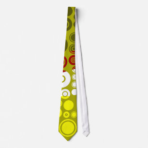 Colourful Retro Circles Pattern Tie
