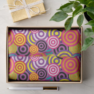 Colourful Retro Circles Pop Art Seamless Pattern Tissue Paper