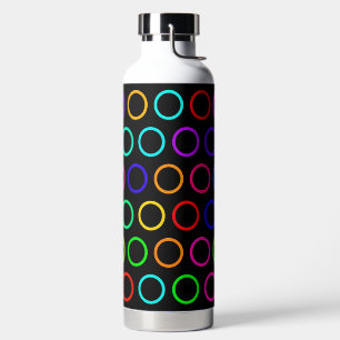 Colourful Retro Circles Water Bottle