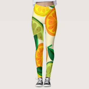 Colourful retro Citrus l Orange l Yellow l Green Leggings
