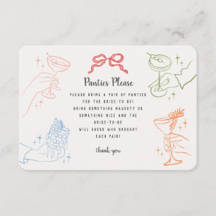 Colourful Retro Cocktail Bach Party Panties Insert