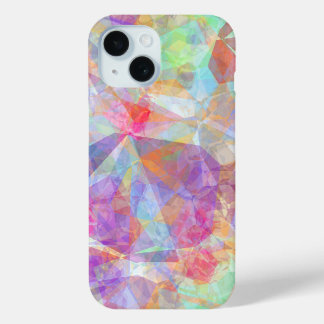 Colourful Retro Cool Polygon Mosaic Art Pattern iPhone 15 Case