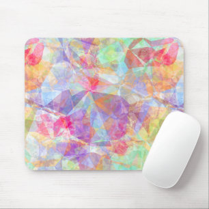 Colourful Retro Cool Polygon Mosaic Art Pattern Mouse Pad