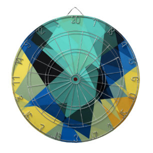 Colourful Retro Cubism art Dartboard