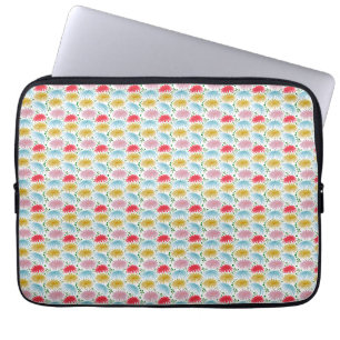Colourful Retro Daisy Floral Pattern Whimsical Laptop Sleeve