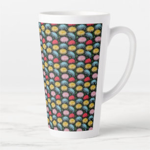 Colourful Retro Daisy Floral Pattern Whimsical  Latte Mug