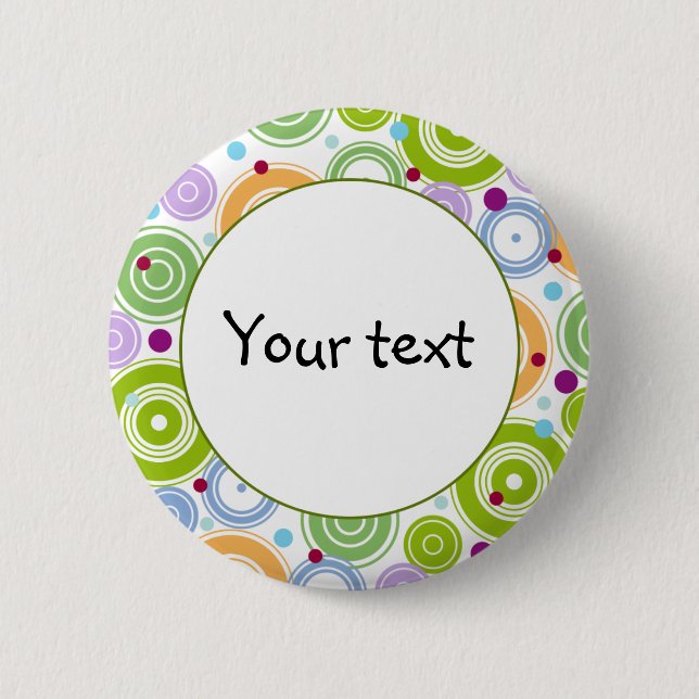 Colourful retro design 6 cm round badge (Front)