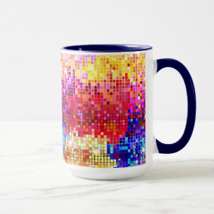 Colourful Retro Disco-Ball Mirrors Pattern Mug