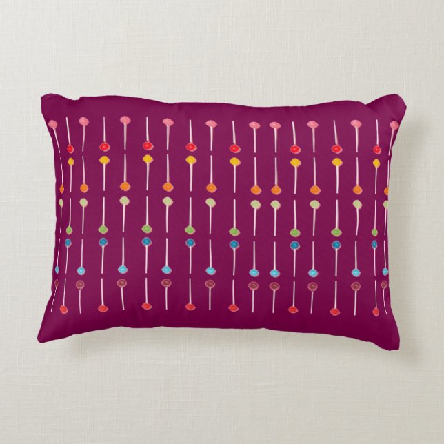 Colourful Retro Dot Pattern Rectangular Pillow (Back)