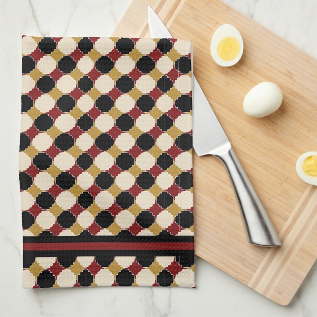 Colourful Retro Dots Tea Towel (Quarter Fold)