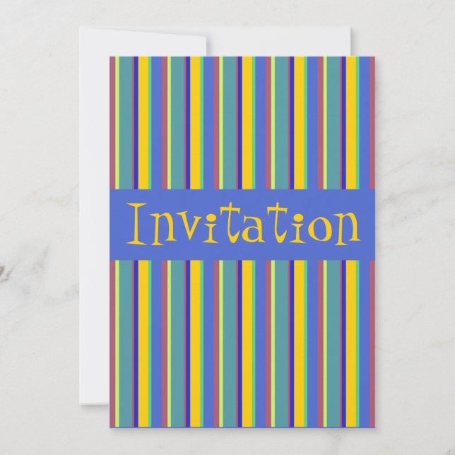 Colourful Retro Early 1960s Stripes - Invitation (Front)