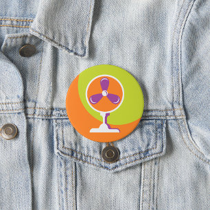 Colourful Retro Electric Fan Summer Pop Art 7.5 Cm Round Badge