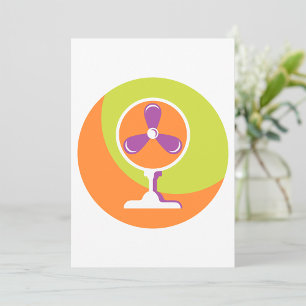 Colourful Retro Electric Fan Summer Pop Art Invitation