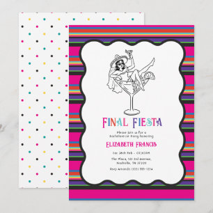 Colourful Retro Final Fiesta Mexican Bachelorette Invitation