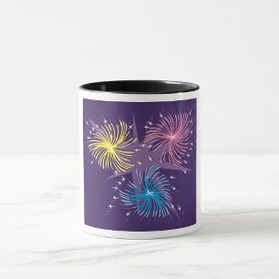 Colourful Retro Fireworks Burst Mug