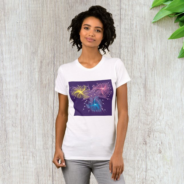 Colourful Retro Fireworks Burst T-Shirt (Creator Uploaded)