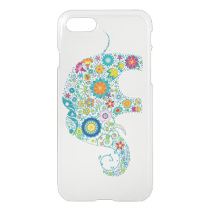 Colourful Retro Floral Elephant White Back iPhone SE/8/7 Case