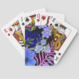 Colourful Retro Floral Fern Botanical Foliage Playing Cards