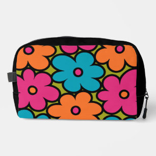 Colourful Retro Floral Pattern Dopp Kit