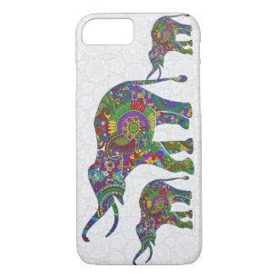 Colourful Retro Flower Elephant 5 Design iPhone 8/7 Case