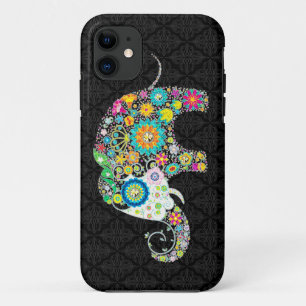 Colourful Retro Flower Elephant Design iPhone 11 Case