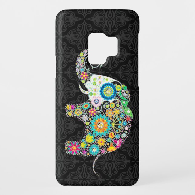 Colourful Retro Flower Elephant Design Case-Mate Samsung Galaxy Case (Back)