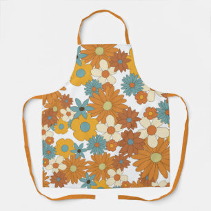 Colourful Retro Flower Pattern  Apron