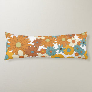 Colourful Retro Flower Pattern Body Cushion