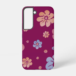 Colourful Retro Flower Pattern | Cute Groovy Flora Samsung Galaxy Case
