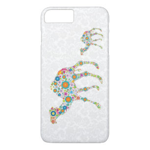 Colourful Retro Flowers Camel White Background iPhone 8 Plus/7 Plus Case