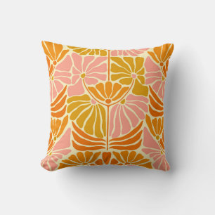 Colourful Retro Flowers Cushion