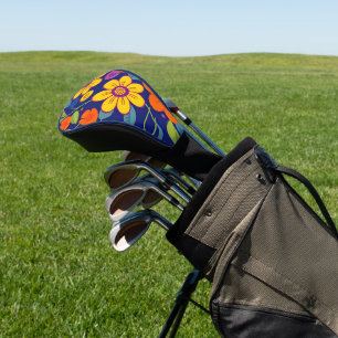 Colourful Retro Flowers-Dopamine Style Golf Head Cover