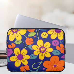Colourful Retro Flowers-Dopamine Style Laptop Sleeve