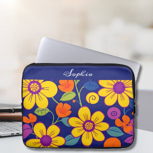 Colourful Retro Flowers-Dopamine Style Laptop Sleeve
