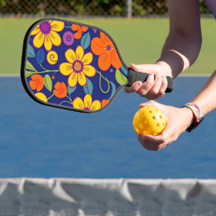 Colourful Retro Flowers-Dopamine Style Pickleball Paddle