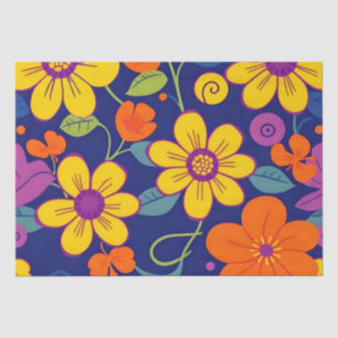 Colourful Retro Flowers-Dopamine Style Tissue Pape Paper