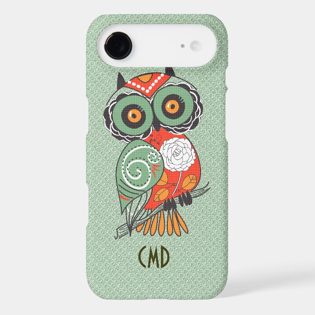 Colourful Retro Flowers Owl Case-Mate iPhone Case (Back)