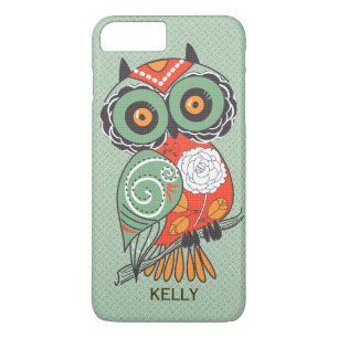 Colourful Retro Flowers Owl iPhone 8 Plus/7 Plus Case