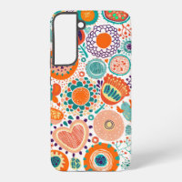 Colourful retro flowers pattern 3a 