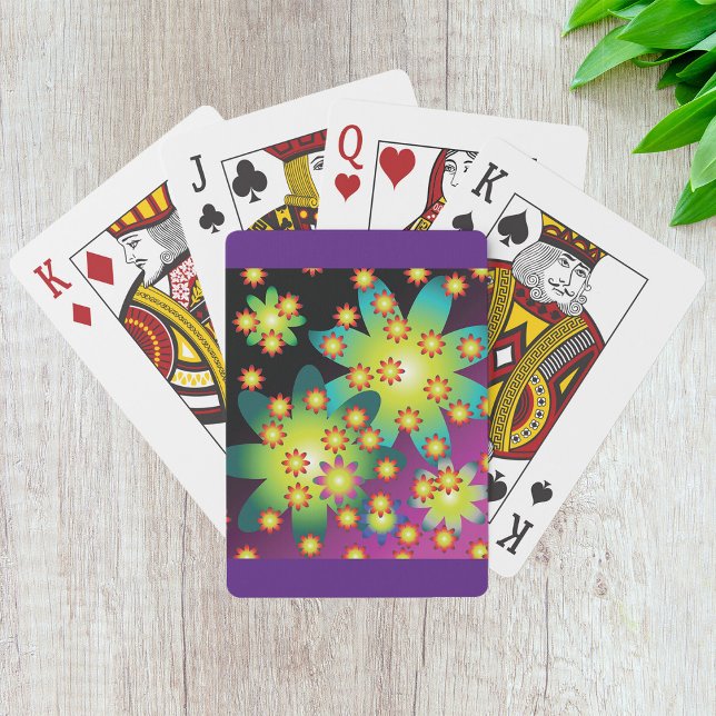 Colourful Retro Flowers Playing Cards (Creator Uploaded)