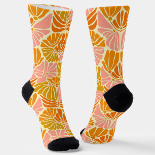 Colourful Retro Flowers Socks