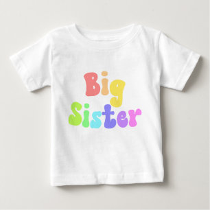 Colourful Retro Font Big Sister Baby T-Shirt