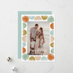 Colourful Retro Frame Photo Holiday Card