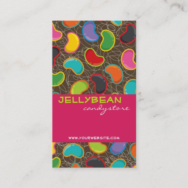 Colourful Retro Fun Jellybeans Pop Profile Card (Front)